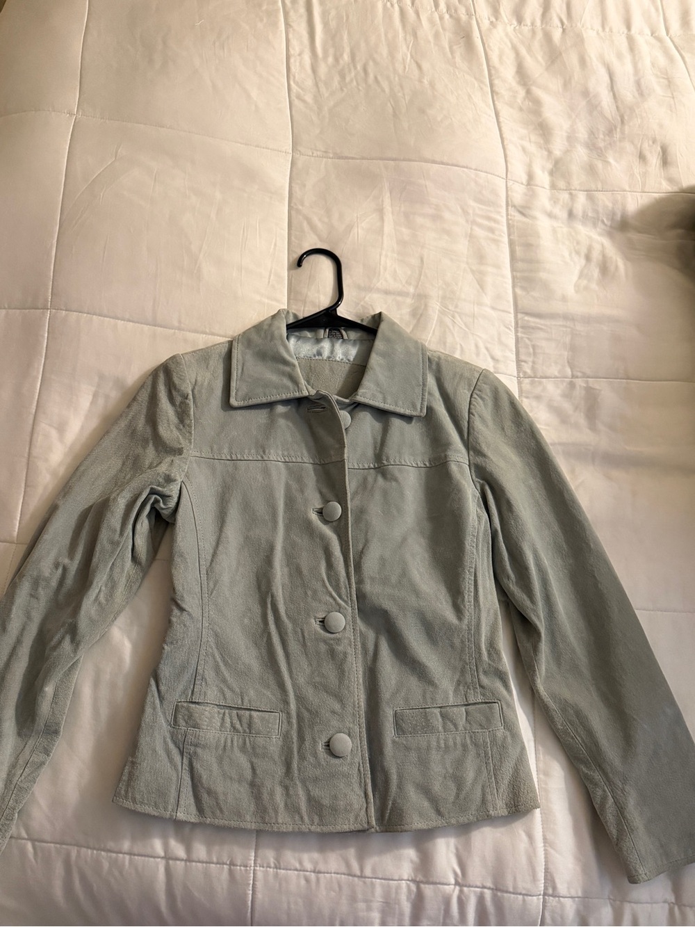 Vintage Womens Light Sage leather suede Jacket